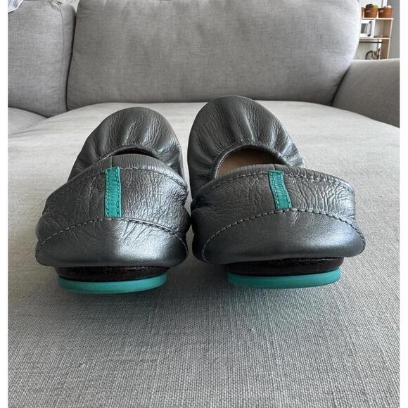 Tieks by Gavrieli Ballet Flats Metallic Pewter Leather Size 9 - Picture 3 of 5